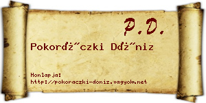 Pokoráczki Döniz névjegykártya